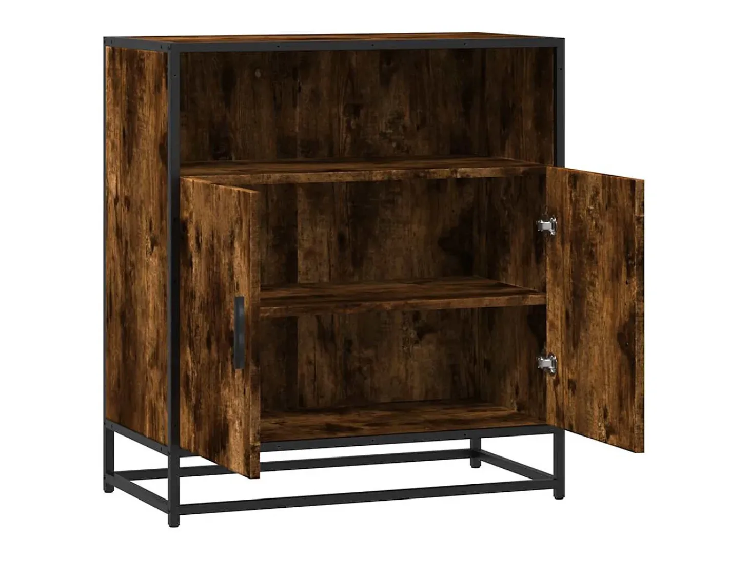 Aparador de roble ahumado 68x35x76 cm madera de ingeniería