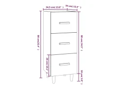 Aparador de roble ahumado 34,5x34x90 cm Madera de ingeniería