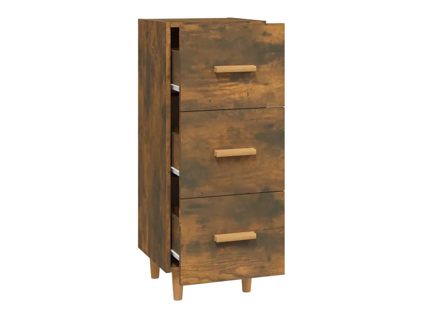 Aparador de roble ahumado 34,5x34x90 cm Madera de ingeniería