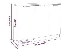 Aparador de roble ahumado 90,5x30x70 cm Madera de ingeniería