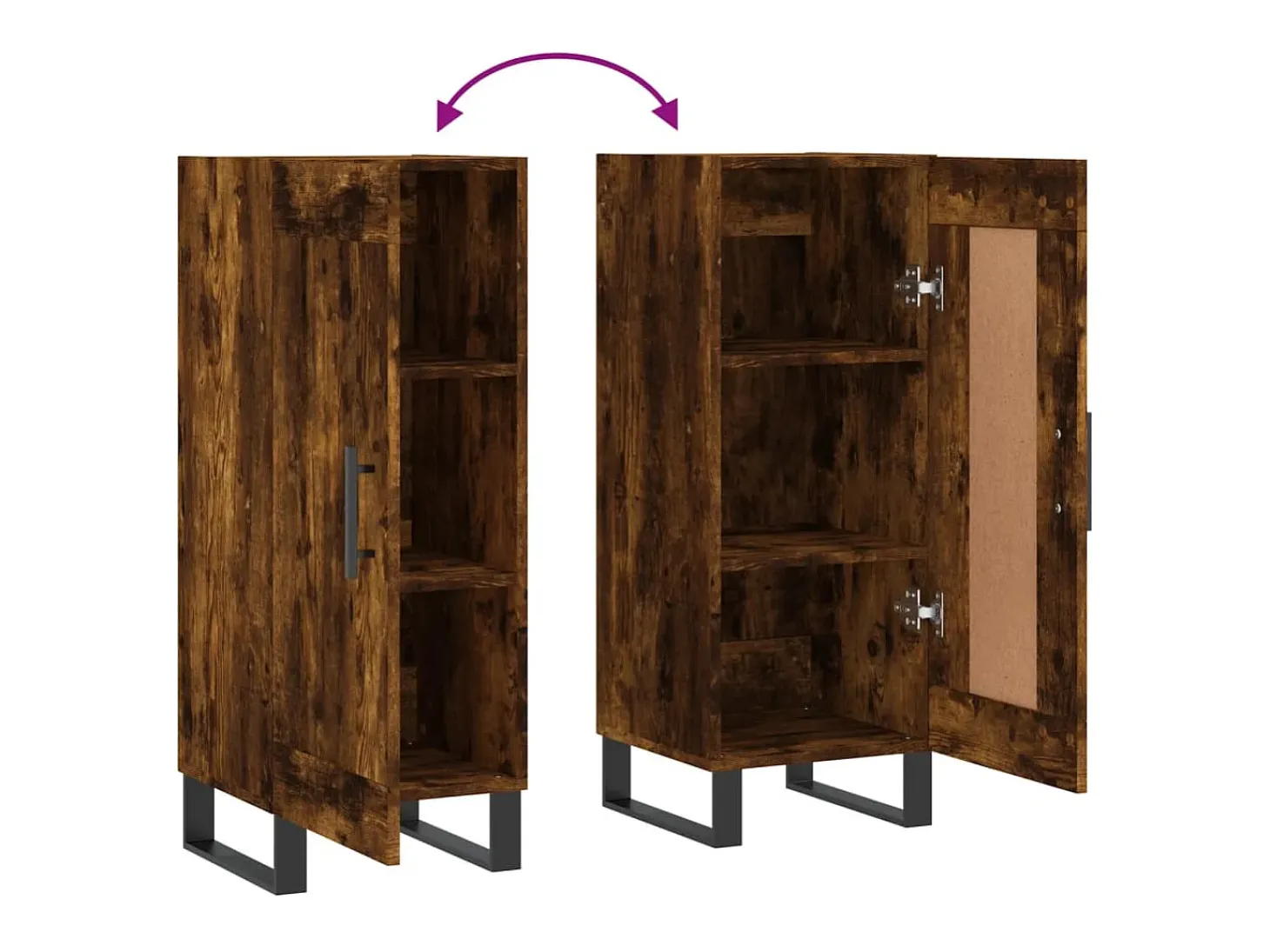 Aparador de roble ahumado 34,5x34x90 cm Madera de ingeniería