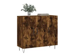 Aparador de roble ahumado 90x34x80 cm madera de ingeniería
