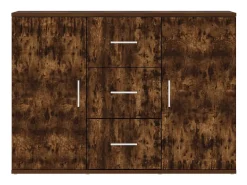 Aparador de roble ahumado 91x29,5x65 cm Madera de ingeniería