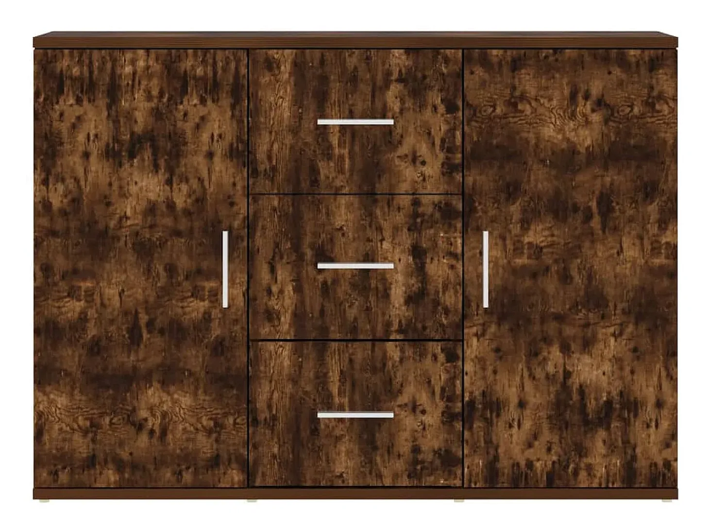 Aparador de roble ahumado 91x29,5x65 cm Madera de ingeniería