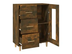 Aparador de roble ahumado 69,5x34x90 cm madera de ingeniería