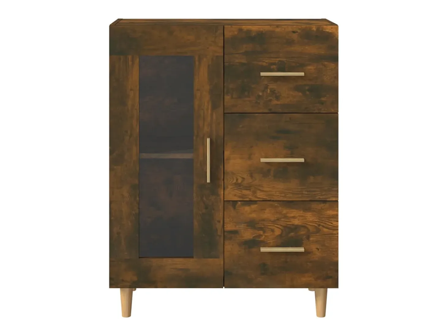 Aparador de roble ahumado 69,5x34x90 cm madera de ingeniería