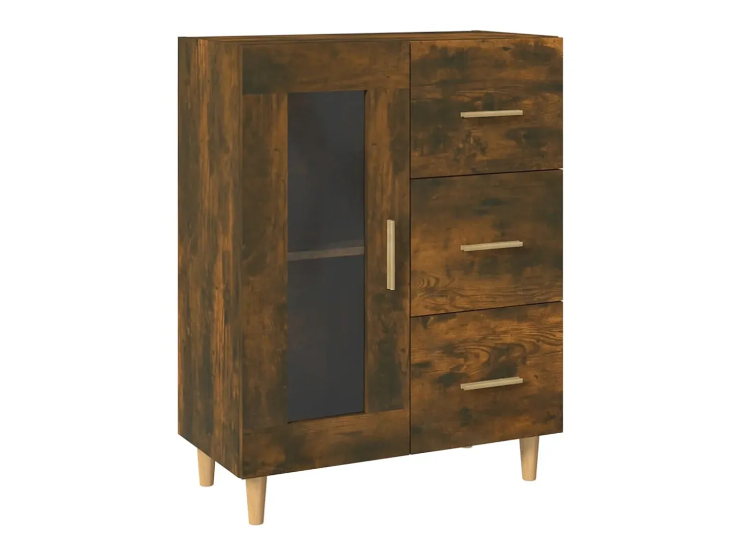 Aparador de roble ahumado 69,5x34x90 cm madera de ingeniería