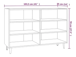 Aparador de roble ahumado 103,5x35x70 cm Madera de ingeniería