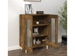 Aparador de roble ahumado 69,5x34x90 cm madera de ingeniería