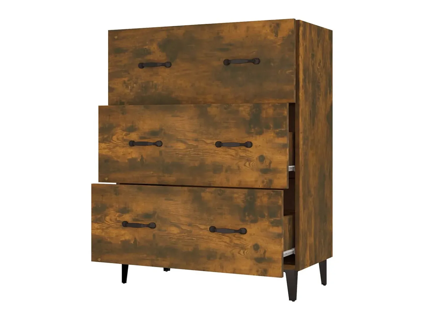 Aparador de roble ahumado 69,5x34x90 cm madera de ingeniería
