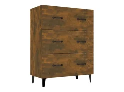 Aparador de roble ahumado 69,5x34x90 cm madera de ingeniería