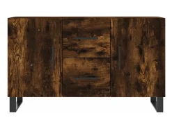 Aparador de roble ahumado 100x36x60 cm madera de ingeniería