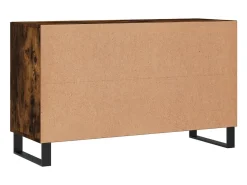Aparador de roble ahumado 100x36x60 cm madera de ingeniería