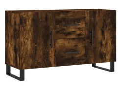 Aparador de roble ahumado 100x36x60 cm madera de ingeniería