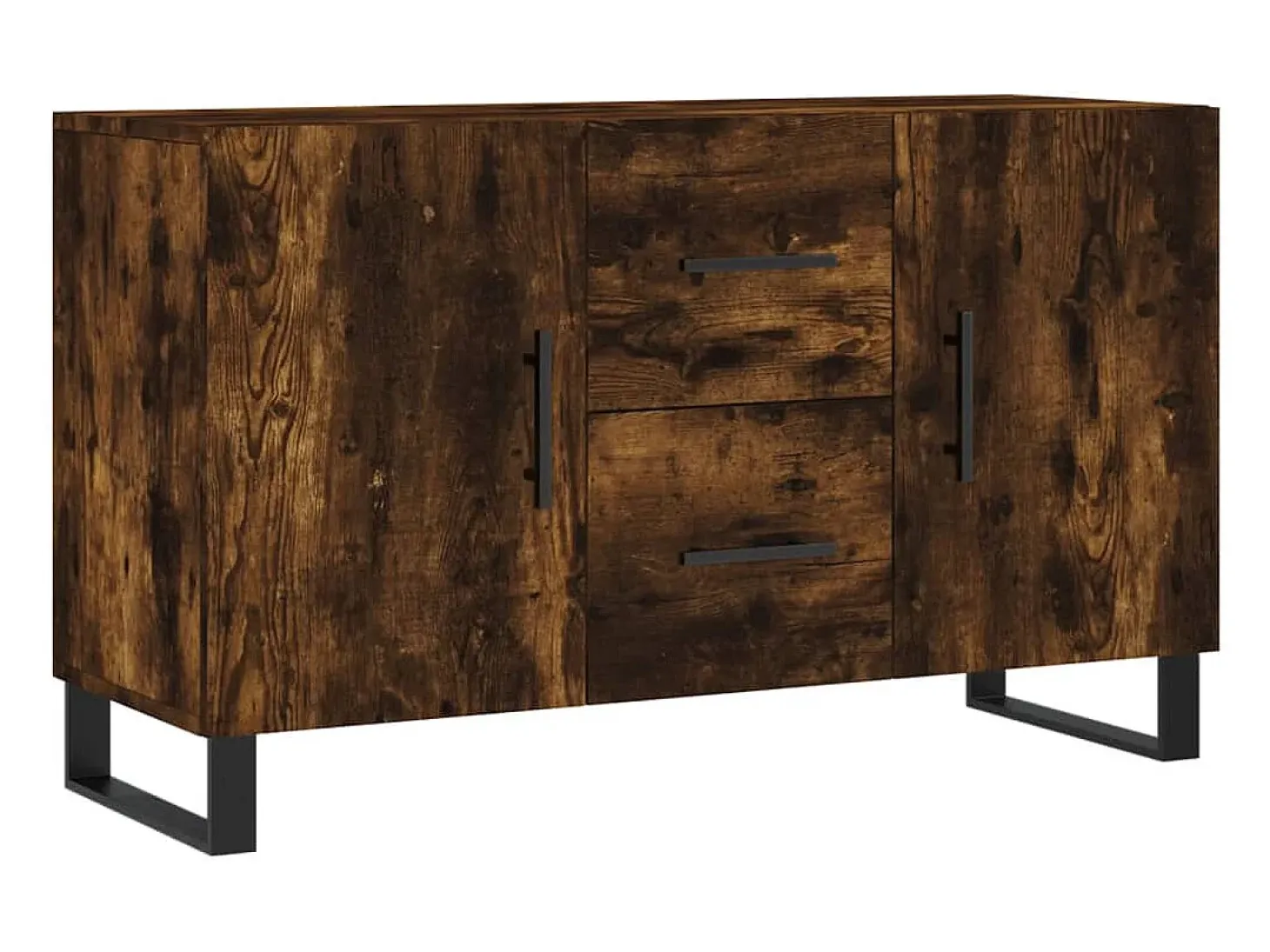 Aparador de roble ahumado 100x36x60 cm madera de ingeniería