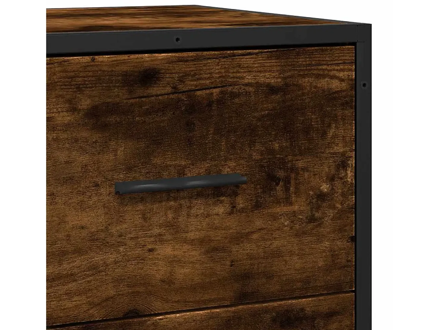 Aparador de roble ahumado 68x35x76 cm madera contrachapada y metal