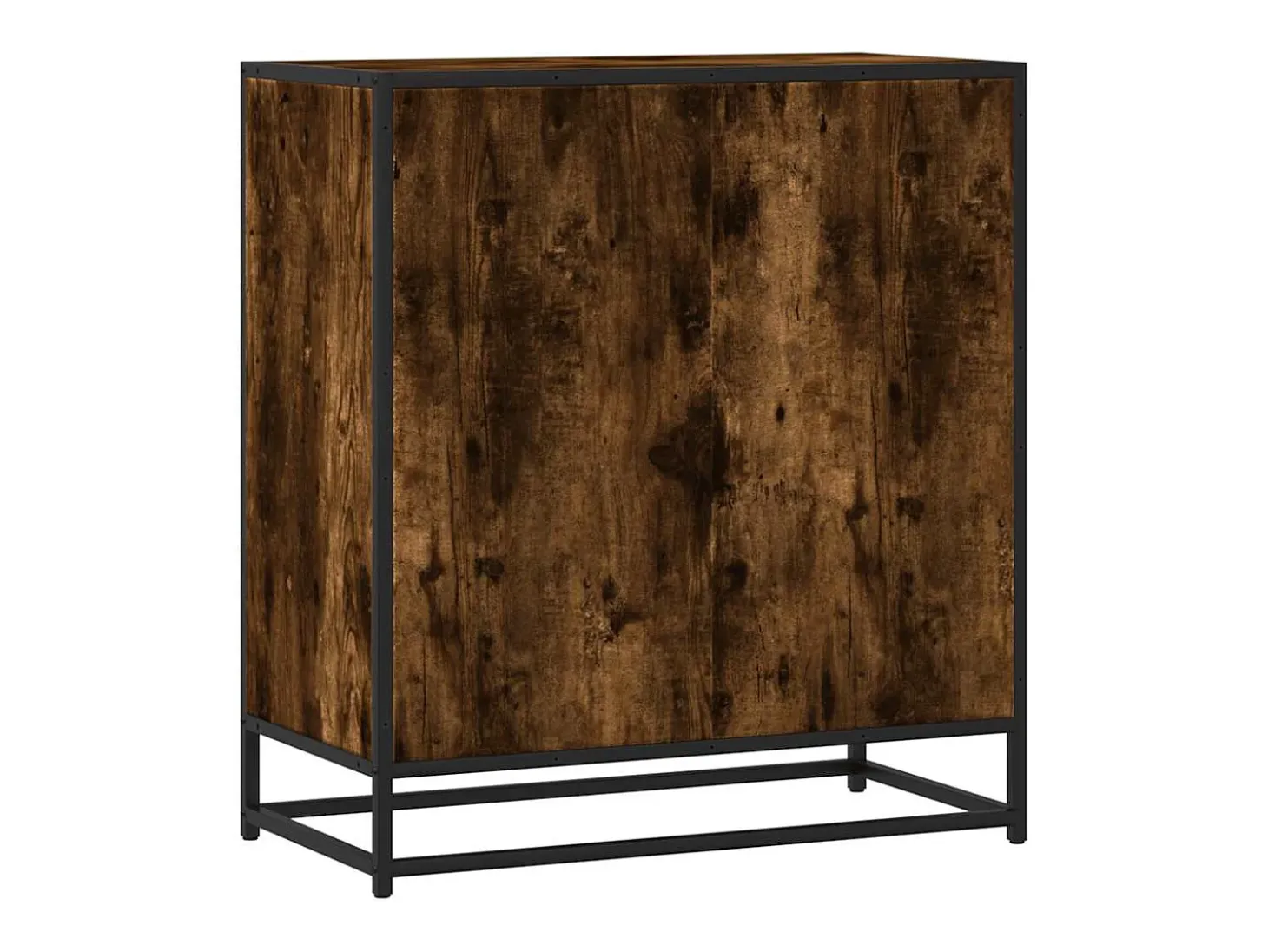 Aparador de roble ahumado 68x35x76 cm madera contrachapada y metal