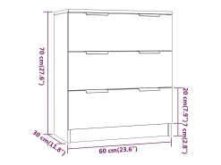 Aparador de roble ahumado 60x30x70 cm Madera de ingeniería