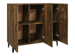 Aparador de roble ahumado 90x34x80 cm madera de ingeniería