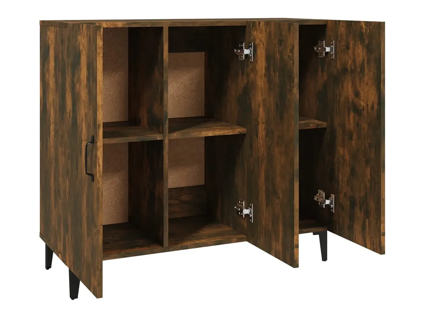 Aparador de roble ahumado 90x34x80 cm madera de ingeniería