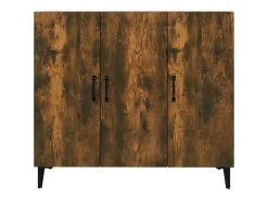 Aparador de roble ahumado 90x34x80 cm madera de ingeniería