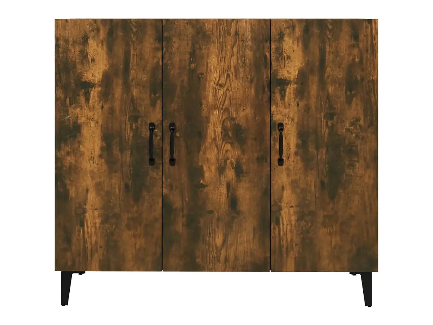 Aparador de roble ahumado 90x34x80 cm madera de ingeniería