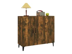 Aparador de roble ahumado 90x34x80 cm madera de ingeniería