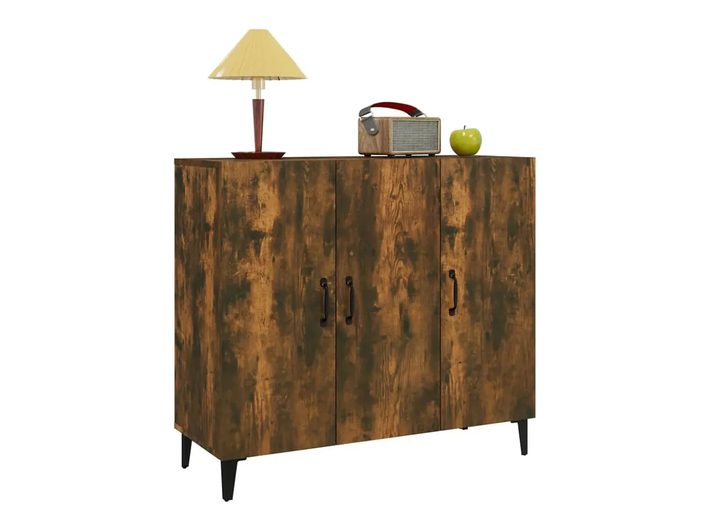 Aparador de roble ahumado 90x34x80 cm madera de ingeniería
