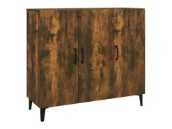 Aparador de roble ahumado 90x34x80 cm madera de ingeniería