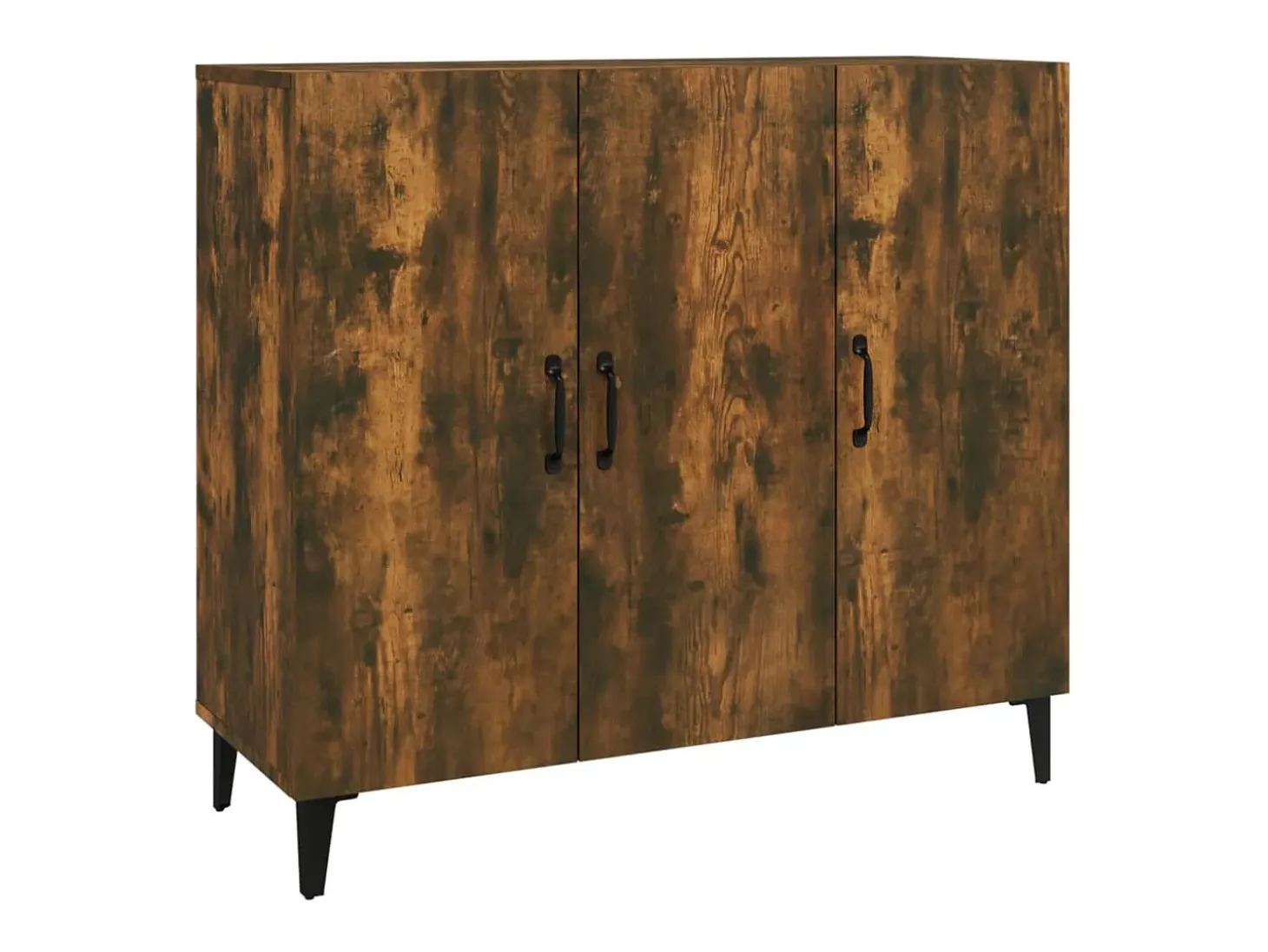 Aparador de roble ahumado 90x34x80 cm madera de ingeniería