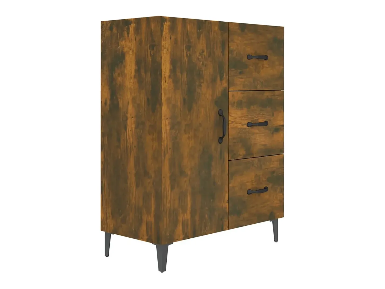Aparador de roble ahumado 69,5x34x90 cm madera de ingeniería