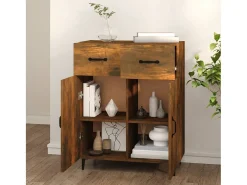 Aparador de roble ahumado 69,5x34x90 cm madera de ingeniería