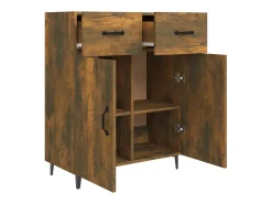 Aparador de roble ahumado 69,5x34x90 cm madera de ingeniería