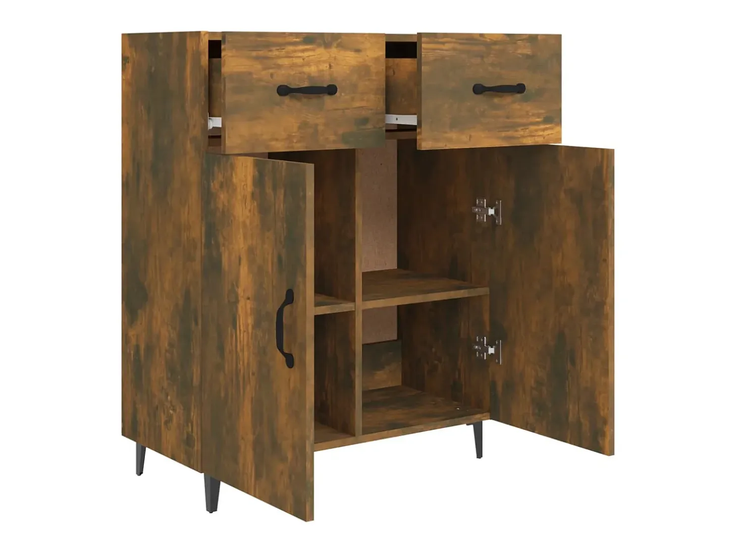Aparador de roble ahumado 69,5x34x90 cm madera de ingeniería
