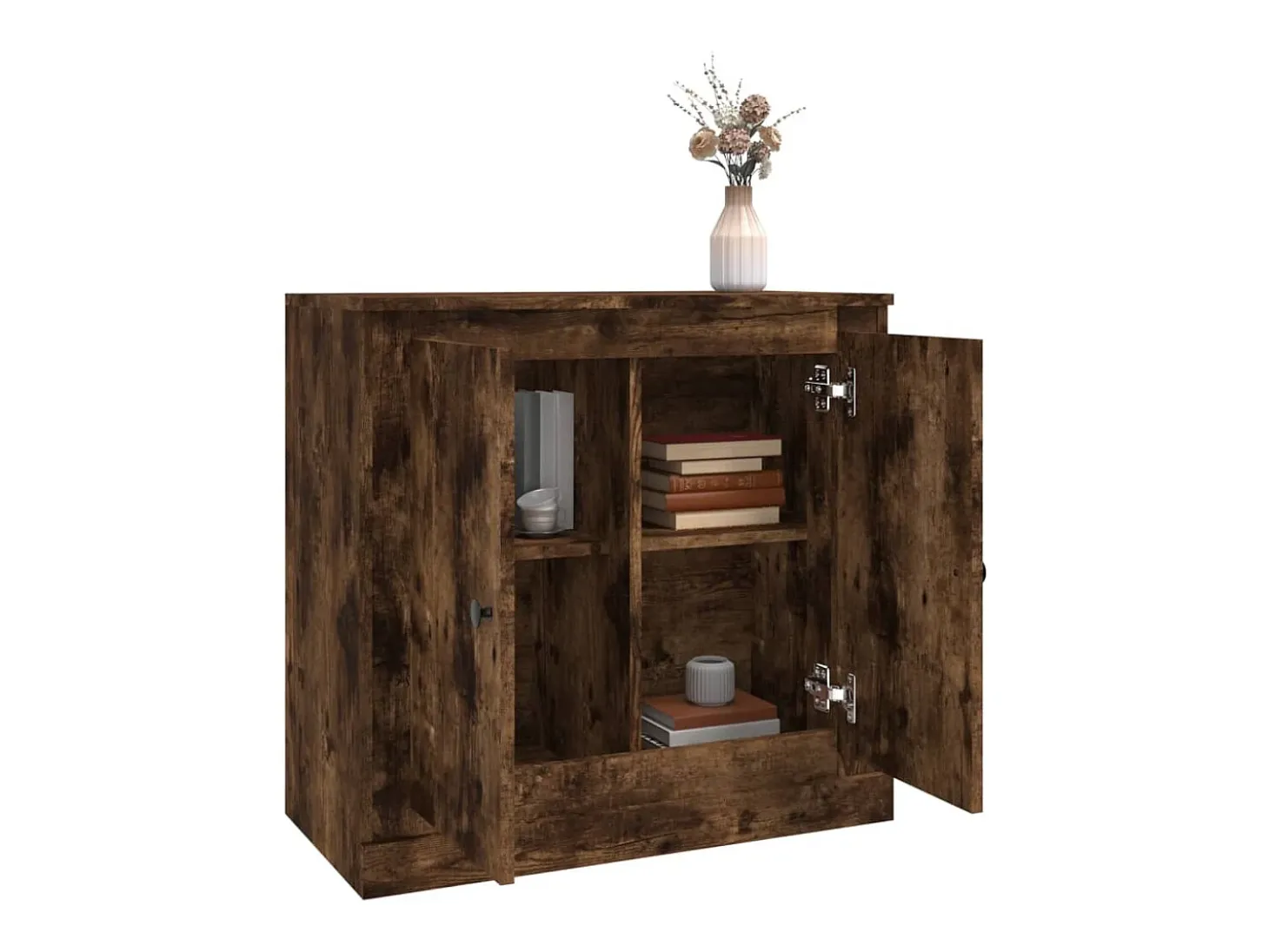 Aparador de roble ahumado 70x35,5x67,5 cm madera de ingeniería