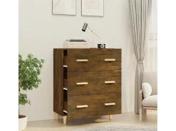 Aparador de roble ahumado 70x34x90 cm Madera de ingeniería
