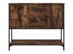 Aparador de roble ahumado 100x36x85 cm madera de ingeniería