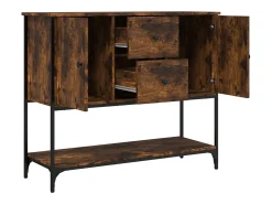 Aparador de roble ahumado 100x36x85 cm madera de ingeniería