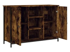 Aparador de roble ahumado 100x35x70 cm madera de ingeniería