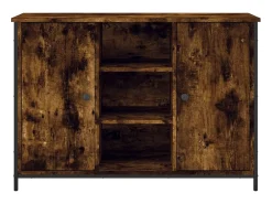 Aparador de roble ahumado 100x35x70 cm madera de ingeniería