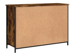 Aparador de roble ahumado 100x35x70 cm madera de ingeniería