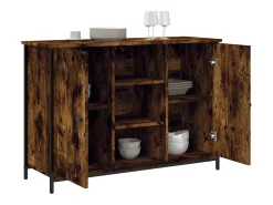 Aparador de roble ahumado 100x35x70 cm madera de ingeniería