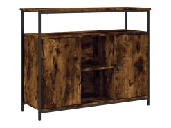 Aparador de roble ahumado 100x35x80 cm madera de ingeniería