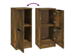 Aparador de roble ahumado 30x30x70 cm Madera de ingeniería