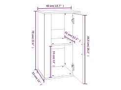 Aparador de roble ahumado 40x33x70 cm Madera de ingeniería