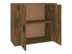 Aparador de roble ahumado 80x33x70 cm Madera de ingeniería