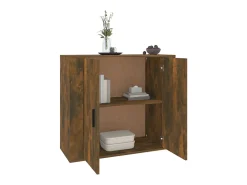 Aparador de roble ahumado 80x33x70 cm Madera de ingeniería