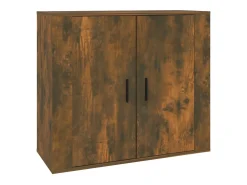 Aparador de roble ahumado 80x33x70 cm Madera de ingeniería