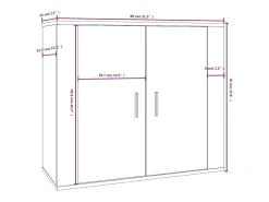Aparador de roble ahumado 80x33x70 cm Madera de ingeniería
