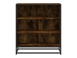 Aparador de roble ahumado 68x35x76 cm madera contrachapada y metal